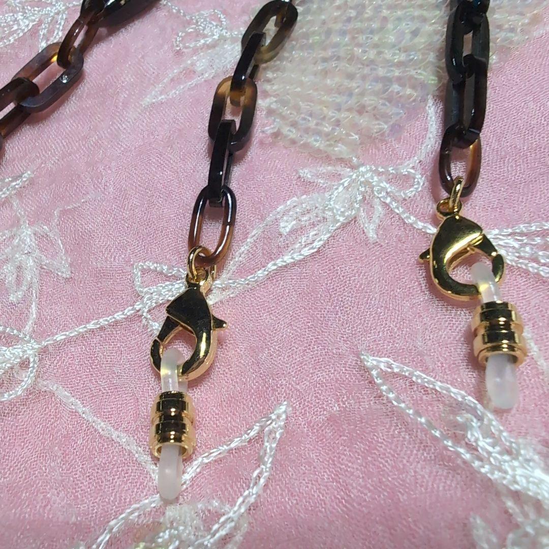 ターコイズ入り本鼈甲メガネチェーン兼用ネックレス