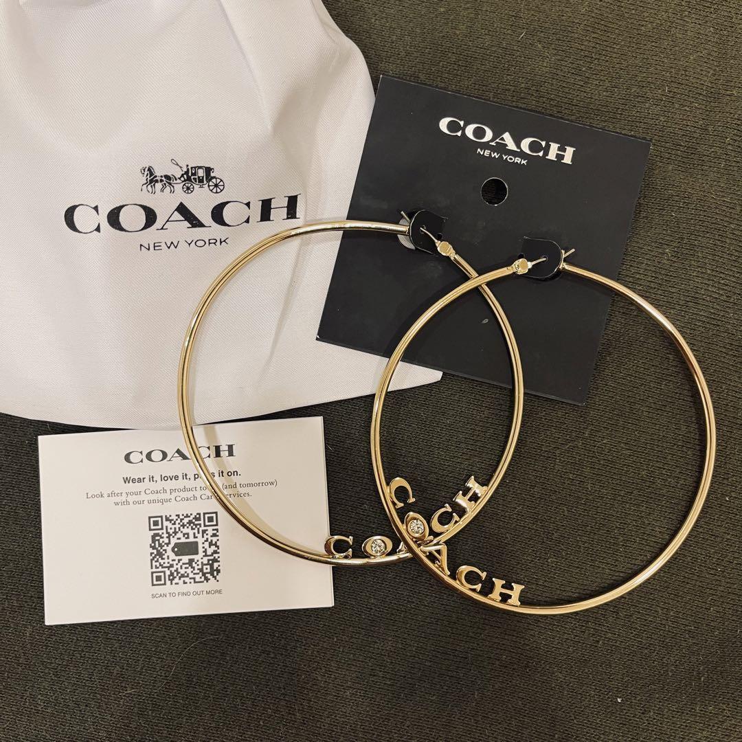 COACH コーチ ピアス フープ わっか 輪 ゴールド シグネチャー