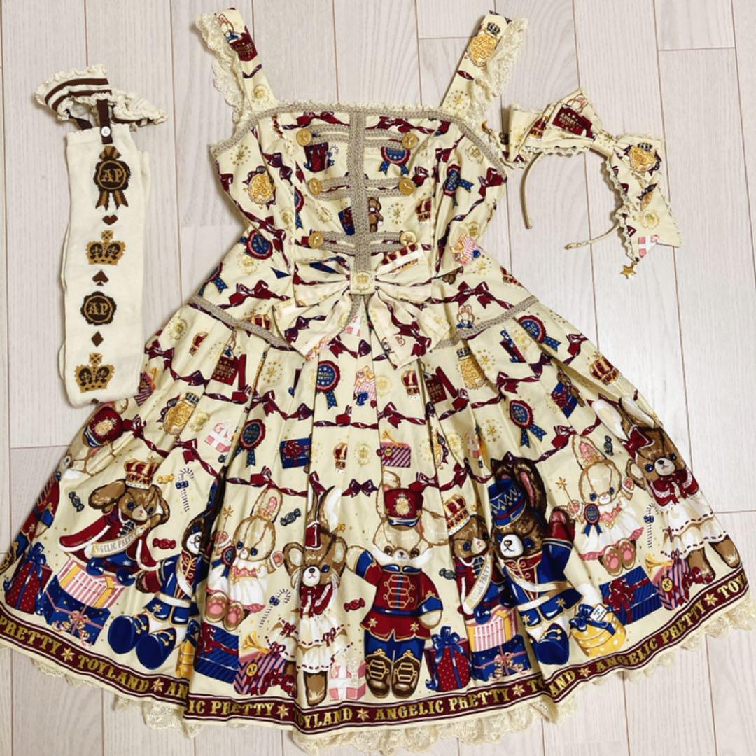 FREE SIZE美しい angelicpretty British Crown ワンピース 売れ筋オンライン Crownワンピース British ひざ丈ワンピース