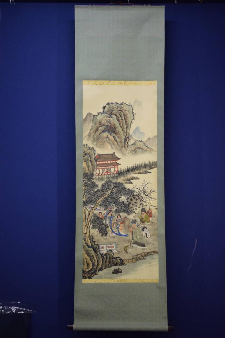 不詳/作者不明/山水/七福神図/中国画/布袋屋掛軸HJ-264 不詳/作者不明/山水/七福神図/中国画/布袋屋掛軸HJ-264 絵画