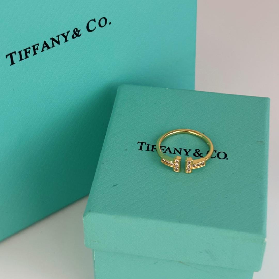 ☆Tiffany & Co. K18ゴールド ダイヤモンドリング サイズ14美品 ☆Tiffany & Co. K18ゴールドダイヤモンドリング サイズ14 美品