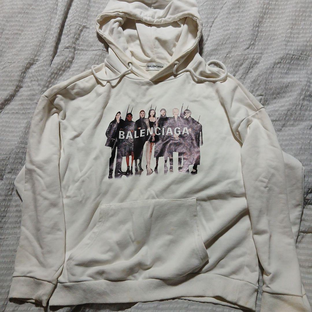 BALENCIAGA ホワイト フーディ LL BALENCIAGA