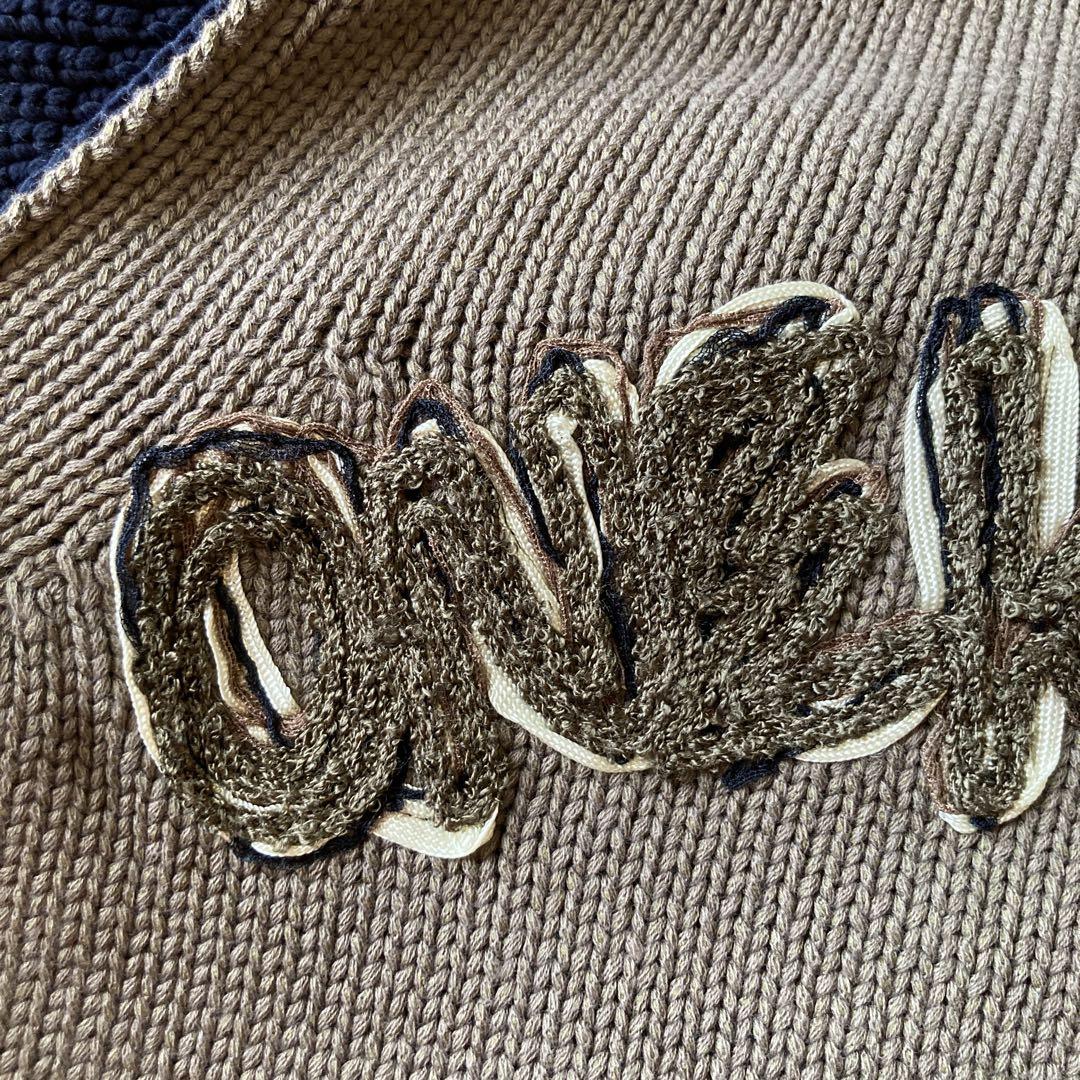 sacai スタジャン Erick Hazeブラウン刺繍ロゴ