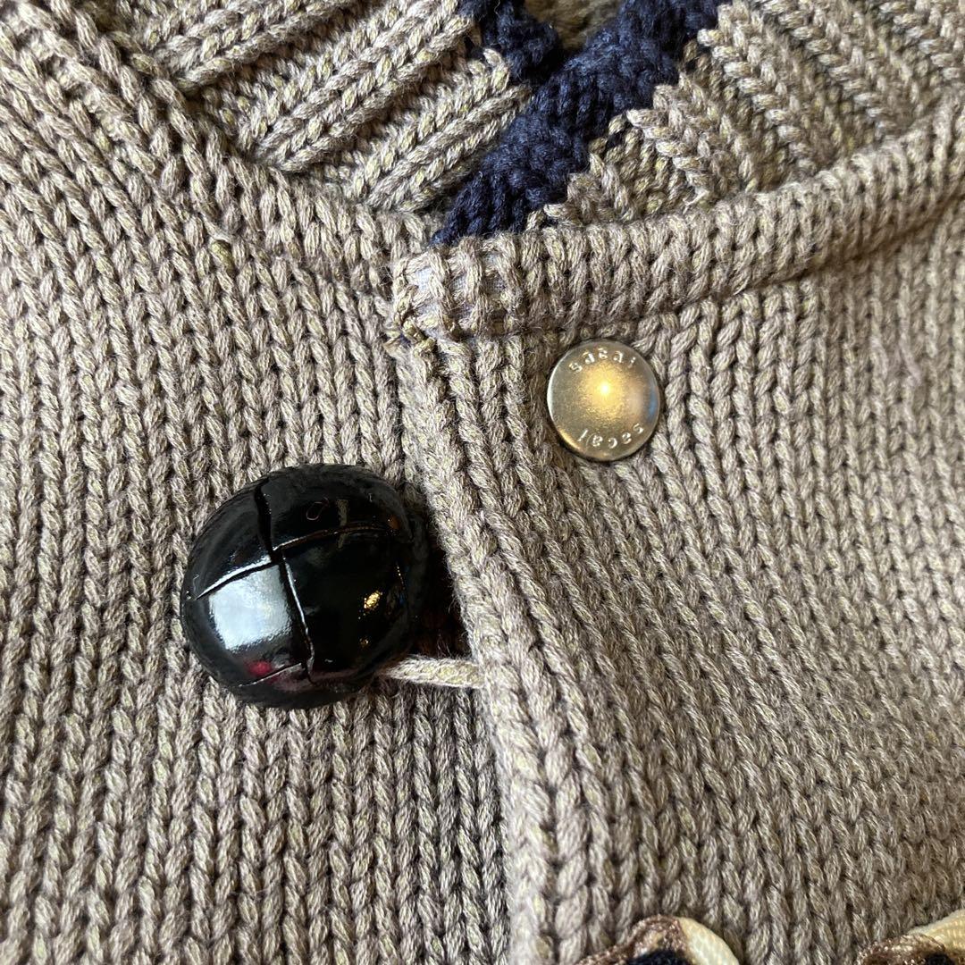 sacai スタジャン Erick Hazeブラウン刺繍ロゴ