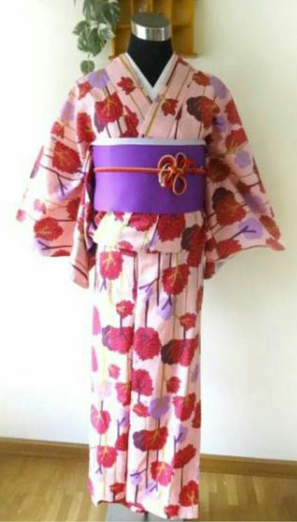 810円 【大注目】 昭和レトロ 北欧風デザイン浴衣帯セット