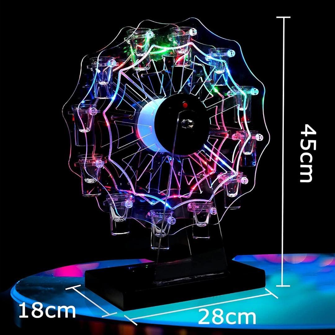 テキーラ観覧車❣️LED 観覧車 ワインラック 酒グラススタンド 充電式