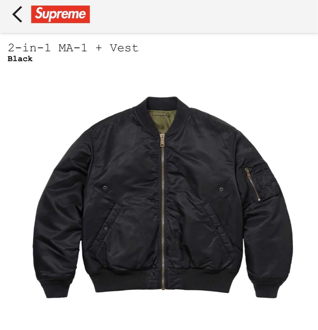 Supremeシュプリーム 2-in-1 MA-1 + Vest Black M