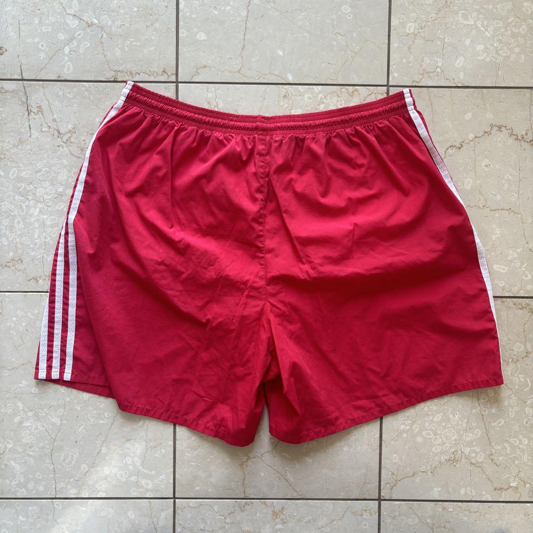 90s adidas クラシック3ストライプスイムショーツ　ハーフパンツ　赤
