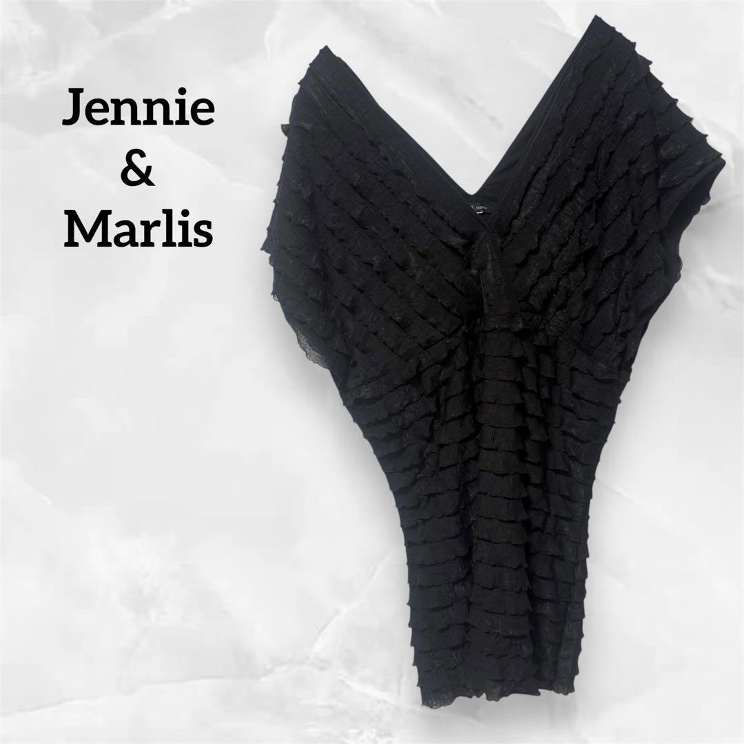 Jennie & Marlis ブラック Vネック トップス ノースリーブ
