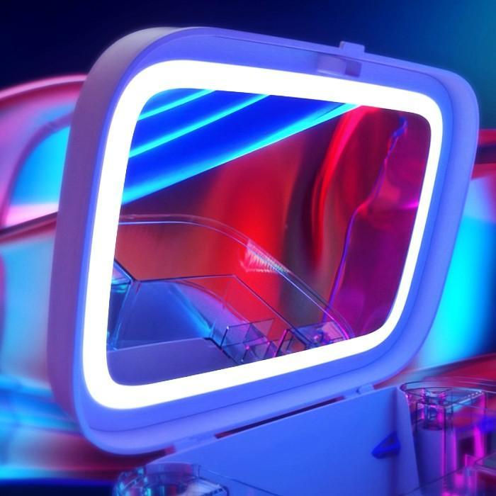 お値下げ中 メイクボックス 大容量 LEDライト 鏡付 コスメ 化粧箱 ベージュ