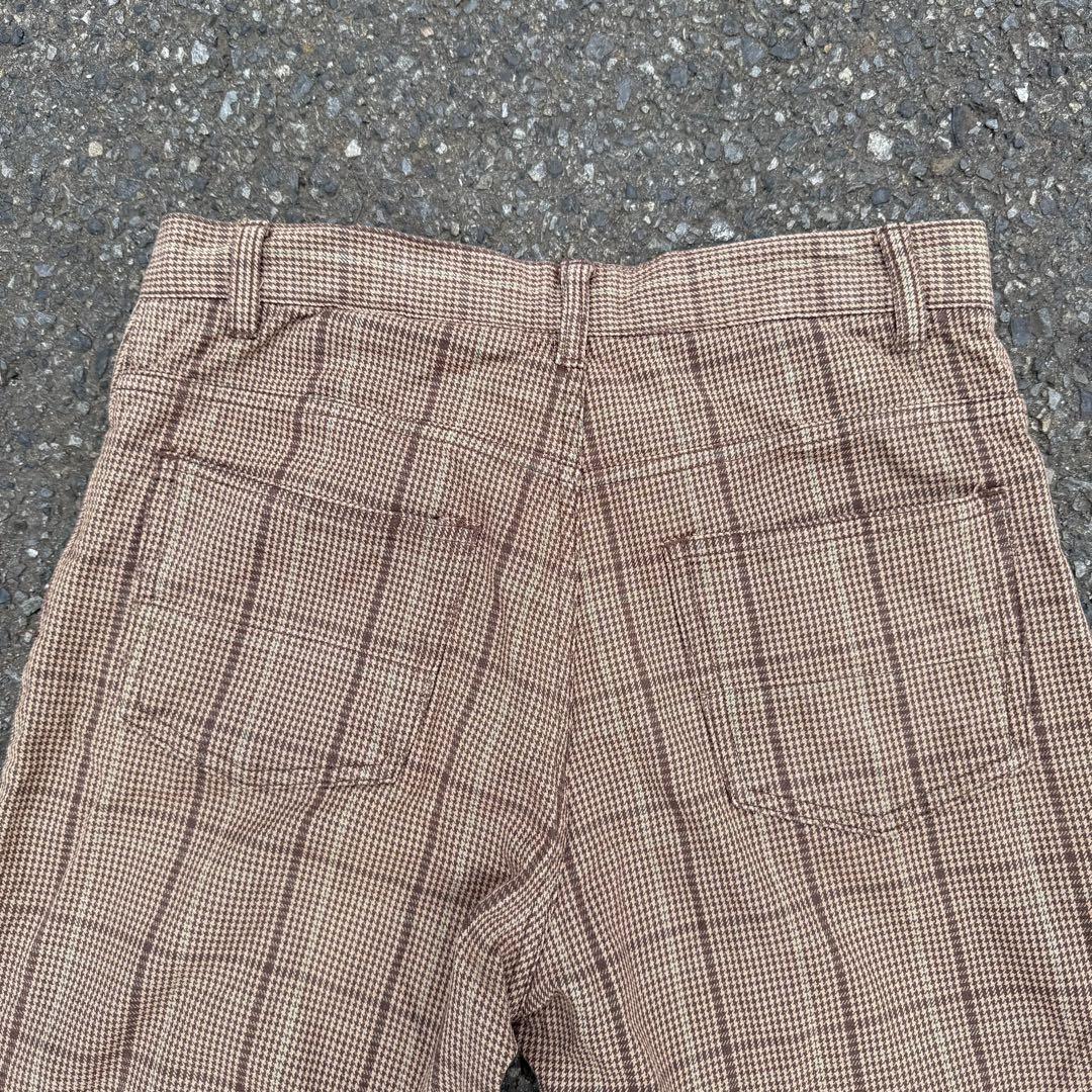 90s OLD STUSSY brown check chino pants