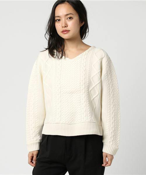 IENA レア商品 別注 リメイク Vネックアランニット