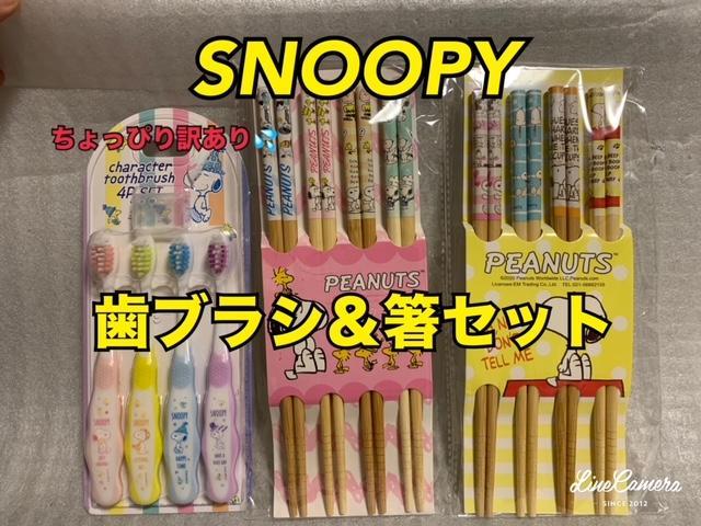ちょっぴり訳あり★SNOOPY 歯ブラシ＆箸セット