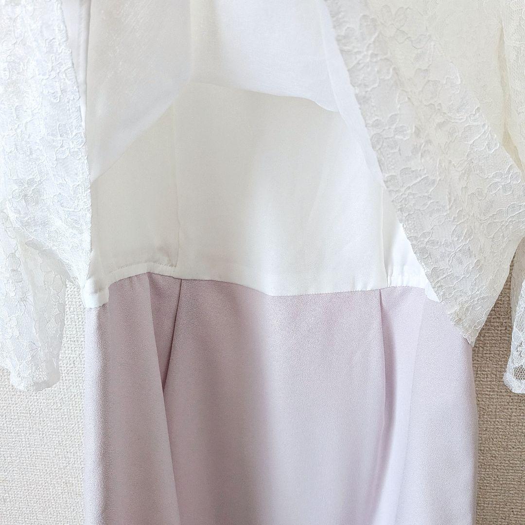 美品✨️ リファンネ 東京ソワール 異素材ドッキングワンピース