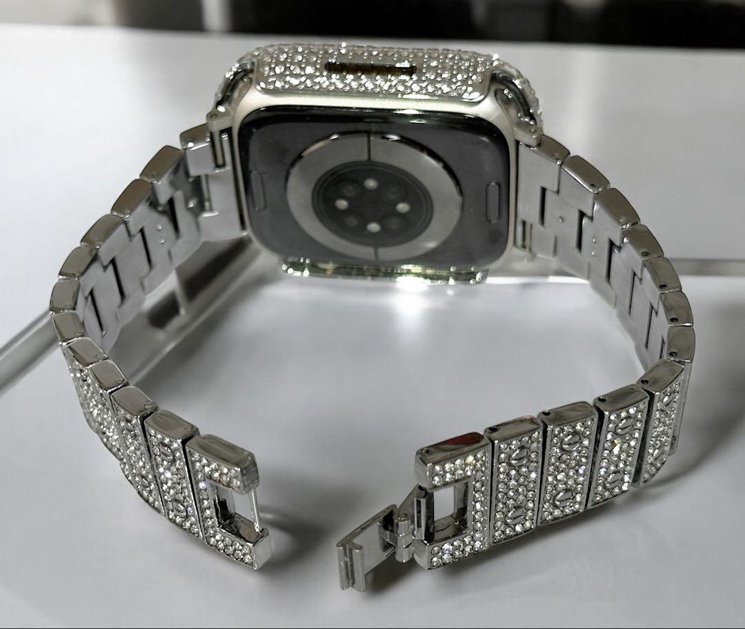 k⭐︎アップルウォッチバンド ステンレスベルト Apple Watch キラキラ