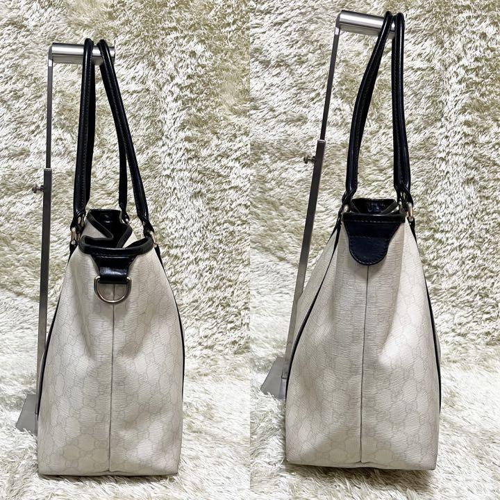 超激得特価 専用✨GUCCI トートバッグ GG スプリーム ロゴ型押し ホワイト PVC 1kIZS-m75619266618 超激得人気