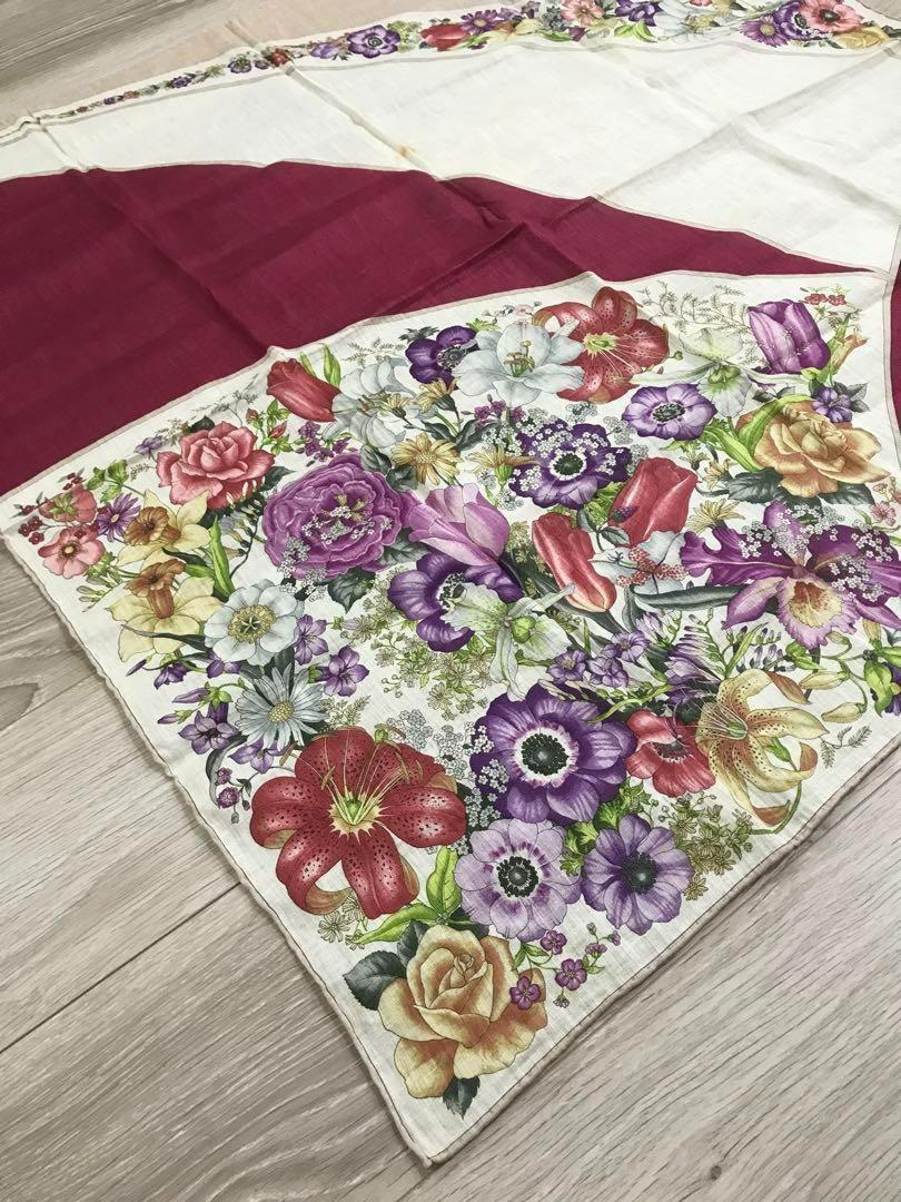 良品】GUCCI グッチ フラワー 花柄 スカーフ ストール ショ