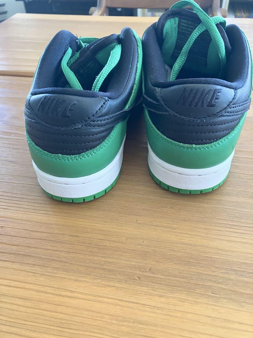 靴 Nike SB Dunk Low Black and Classic Green