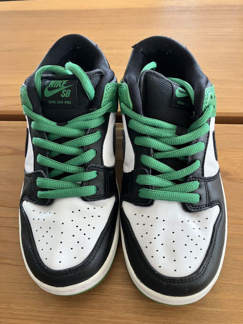 靴 Nike SB Dunk Low Black and Classic Green