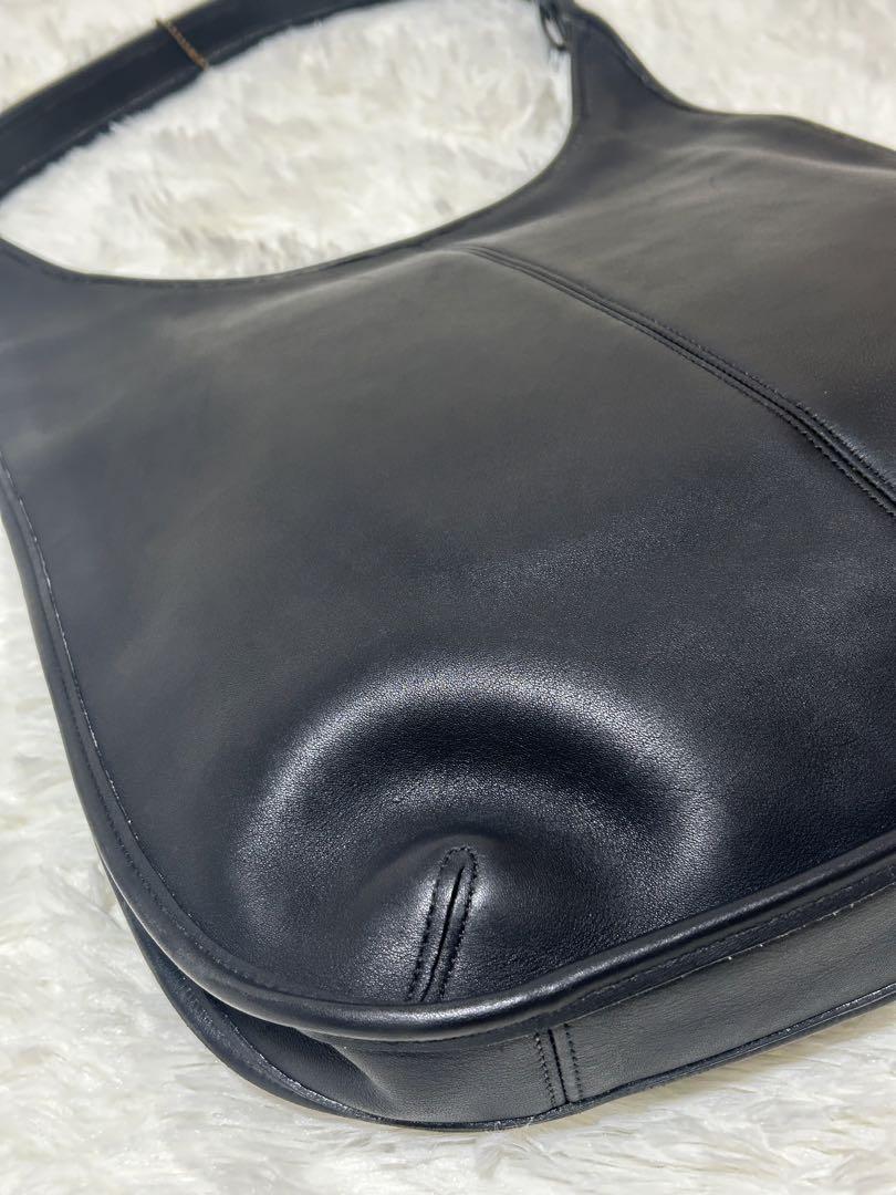 極美品 コーチ Coach ショルダーバッグ オールレザー ブラック