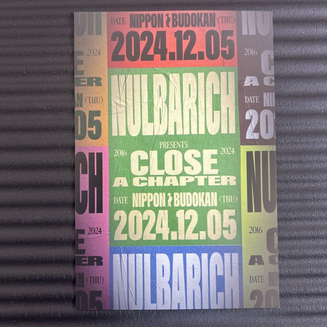 Nulbarich CLOSE A CHAPTER 日本武道館 ポストカード - メルカリ