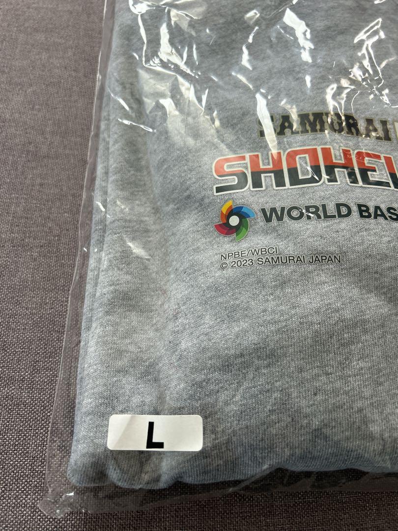 【新品】WBC大谷翔平 選手名入りイラストパーカーパフォーマンスver.グレーL