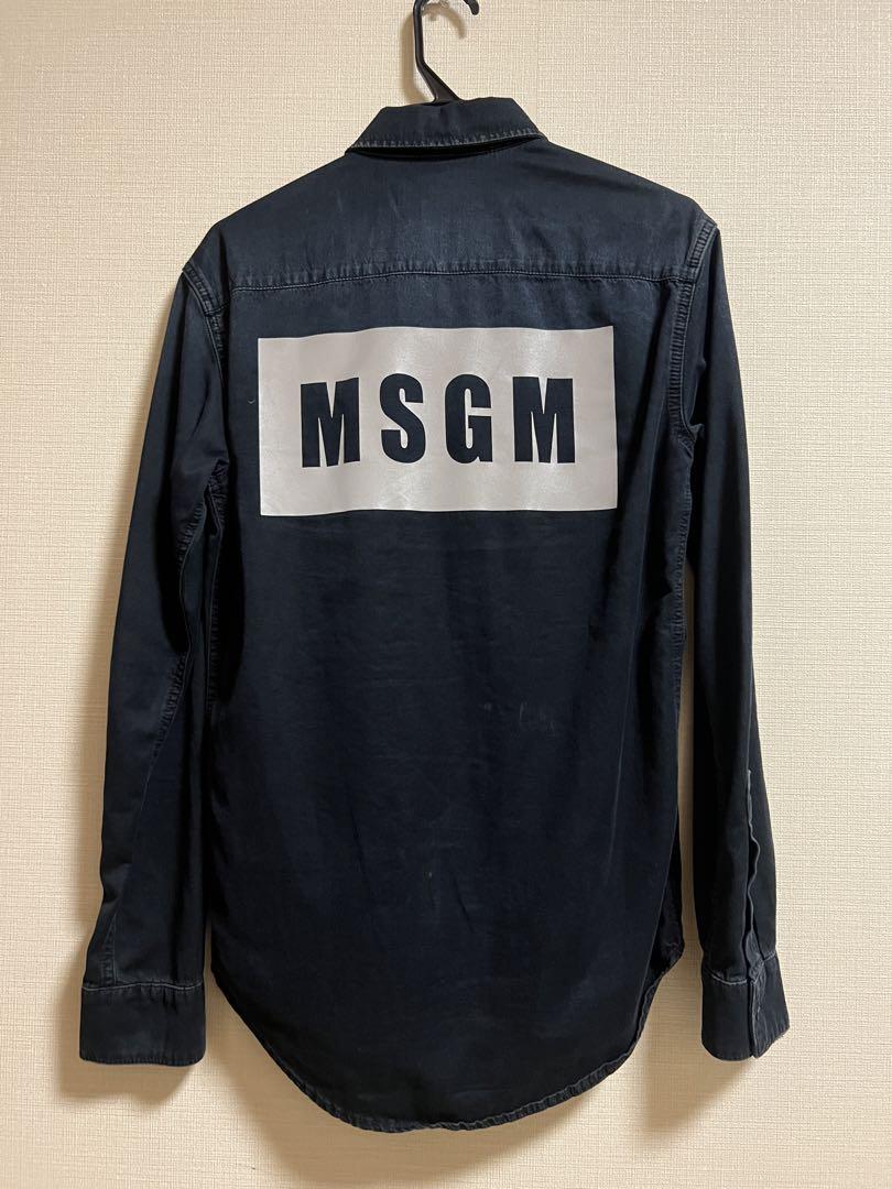希少　MSGM ネイビーロゴデニムシャツ！
