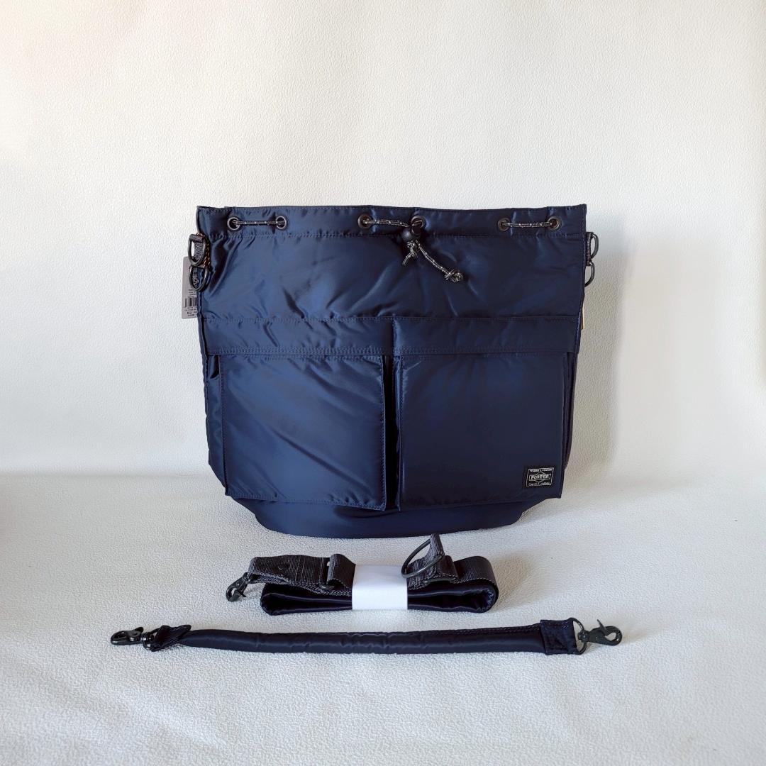 大人女性の PORTER＿PX TANKER TOOL＿バルーンサックアイアンブルー巾着 バッグ