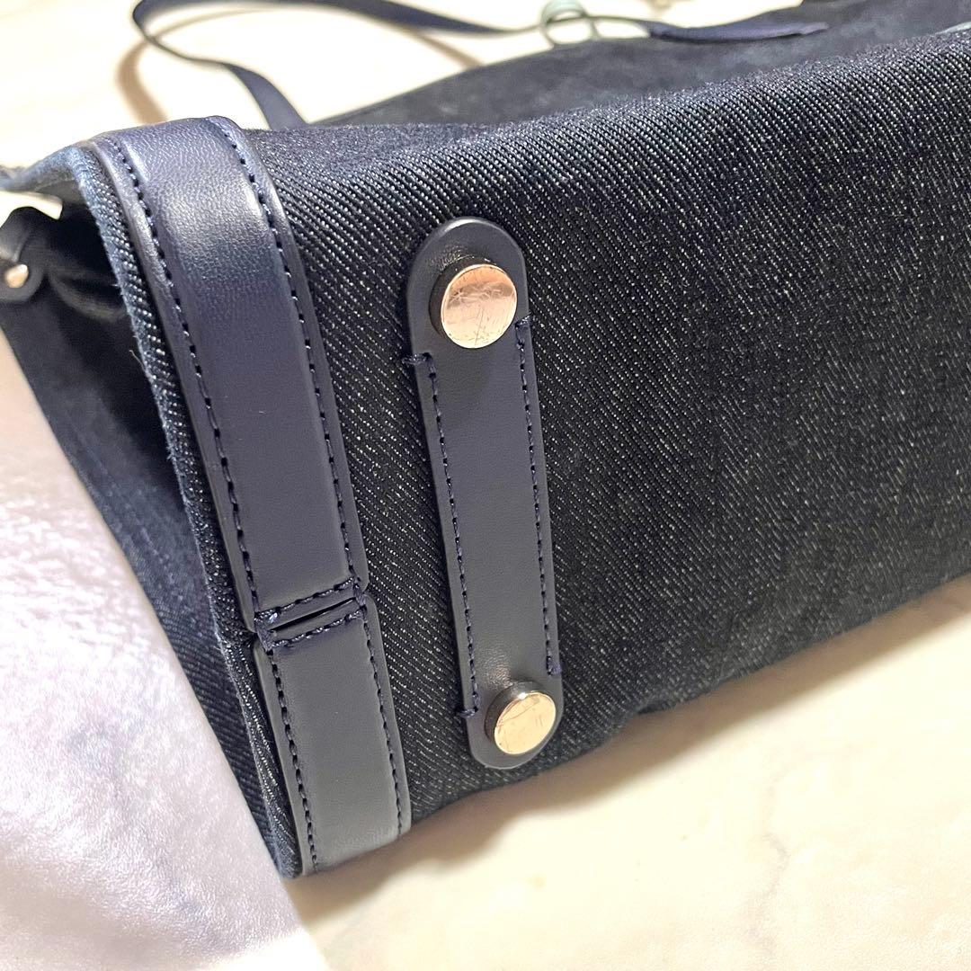 ケイトスペード ニューヨーク デニム トートバッグ ネイビー A4可 チャーム