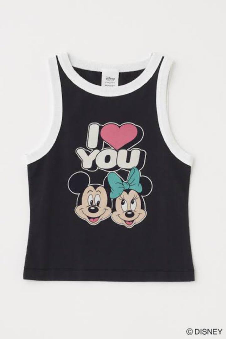 Disney × MOUSSY ミッキータンクトップ さシースルータンク