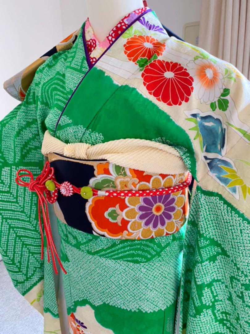 振袖６点セット◾️豪華絞り◾️金駒刺繍振袖◾️長身の方向き◾️品番05