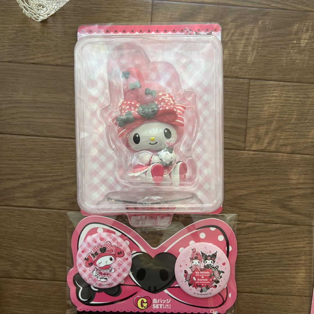 Happyくじ マイメロ クロミ おすわりマイメロディ フィギュア 缶