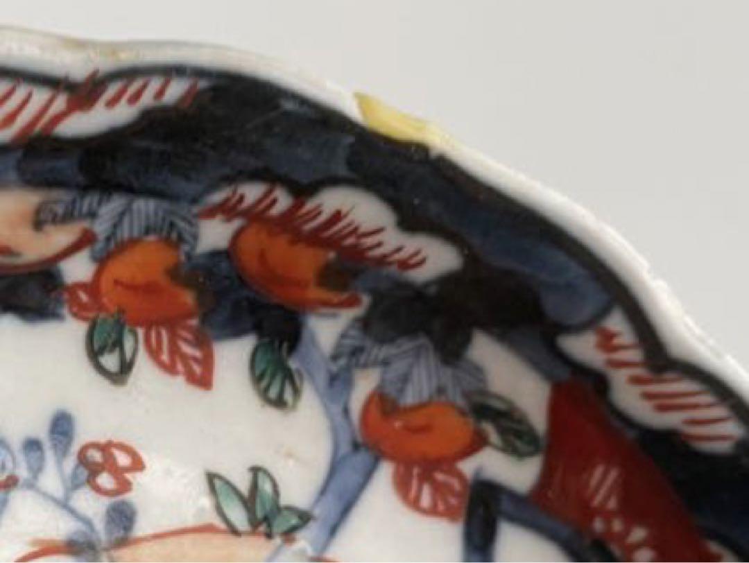 骨董 アンティーク 古伊万里 色絵 花文様 銘々皿 小皿 丸皿 5枚