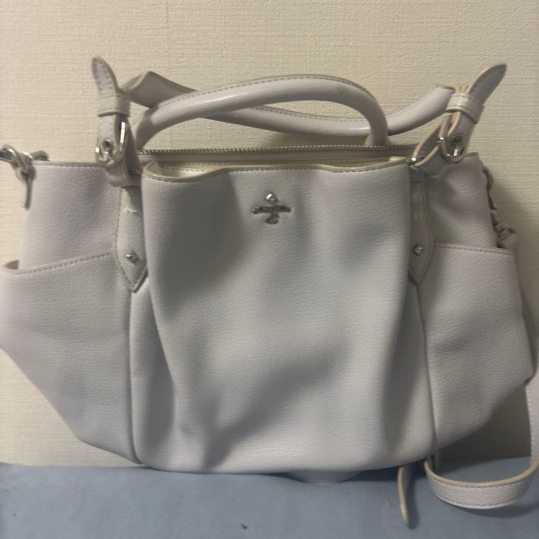 ライトグレー ハンドバッグ 合成皮革