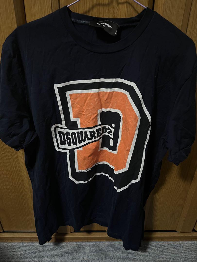 DSQUARED2 ロゴ Tシャツ 黒/オレンジ