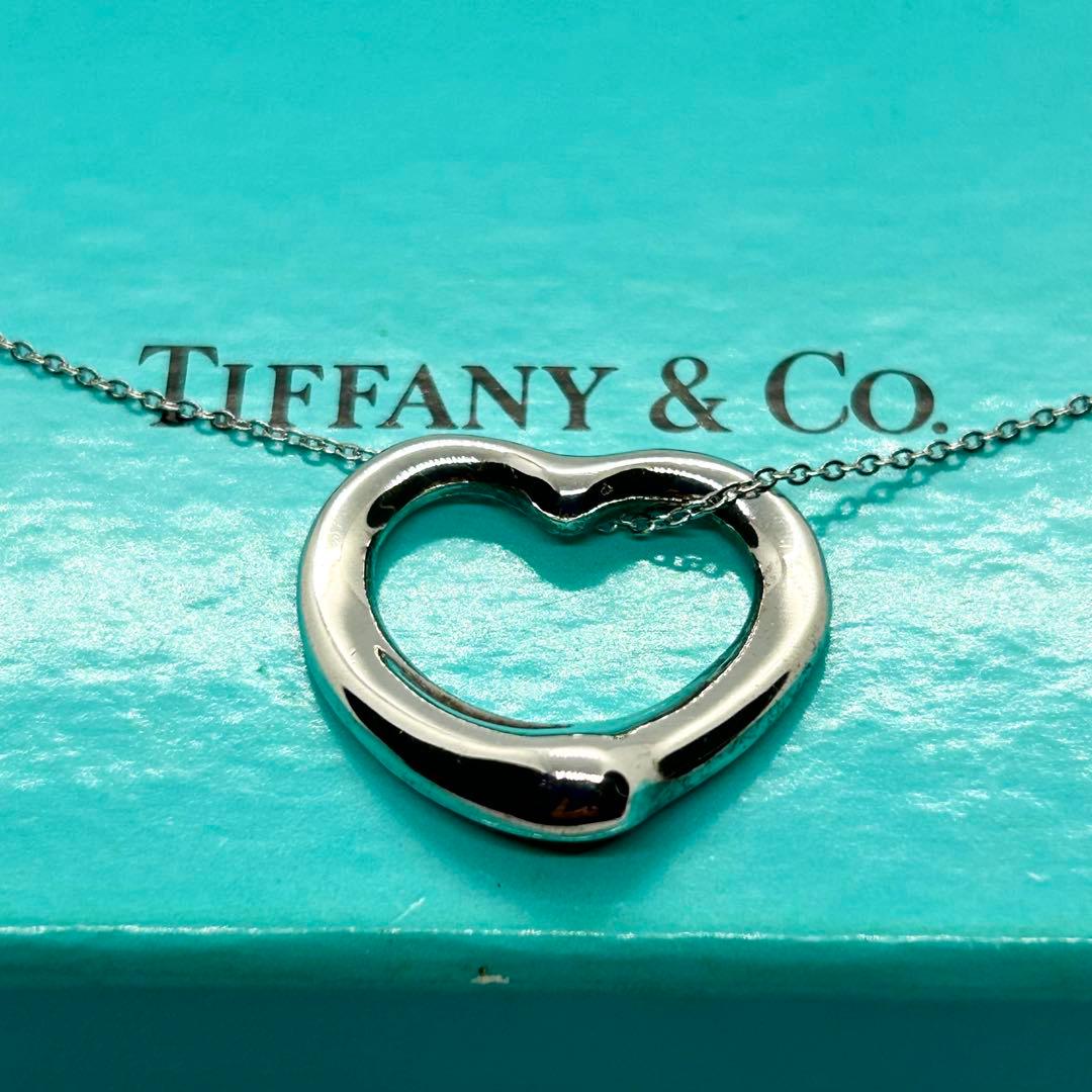ティファニー オープンハート ネックレス 22.3mm 925 社外チェーン