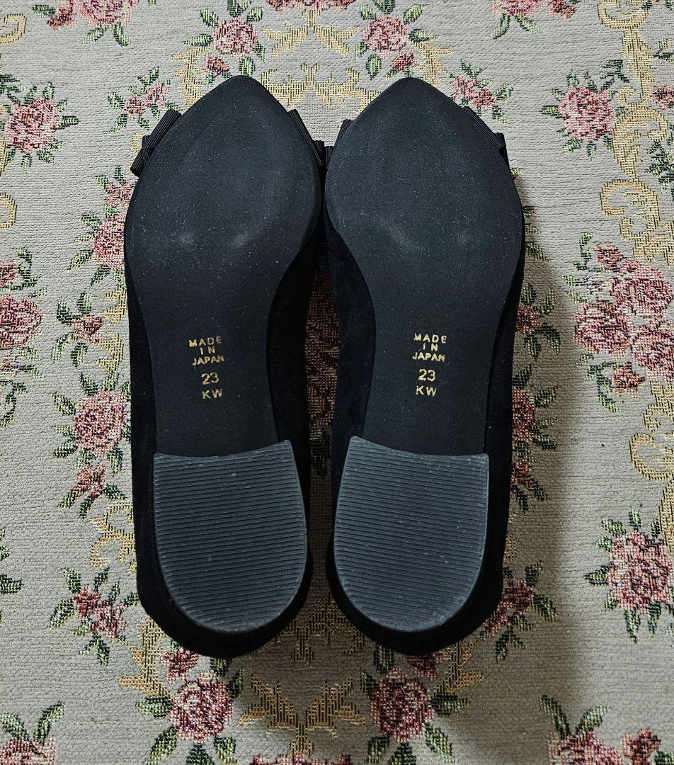【極美品23cm】ダイアナローヒールフラットパンプス♡グログランリボンシューズ
