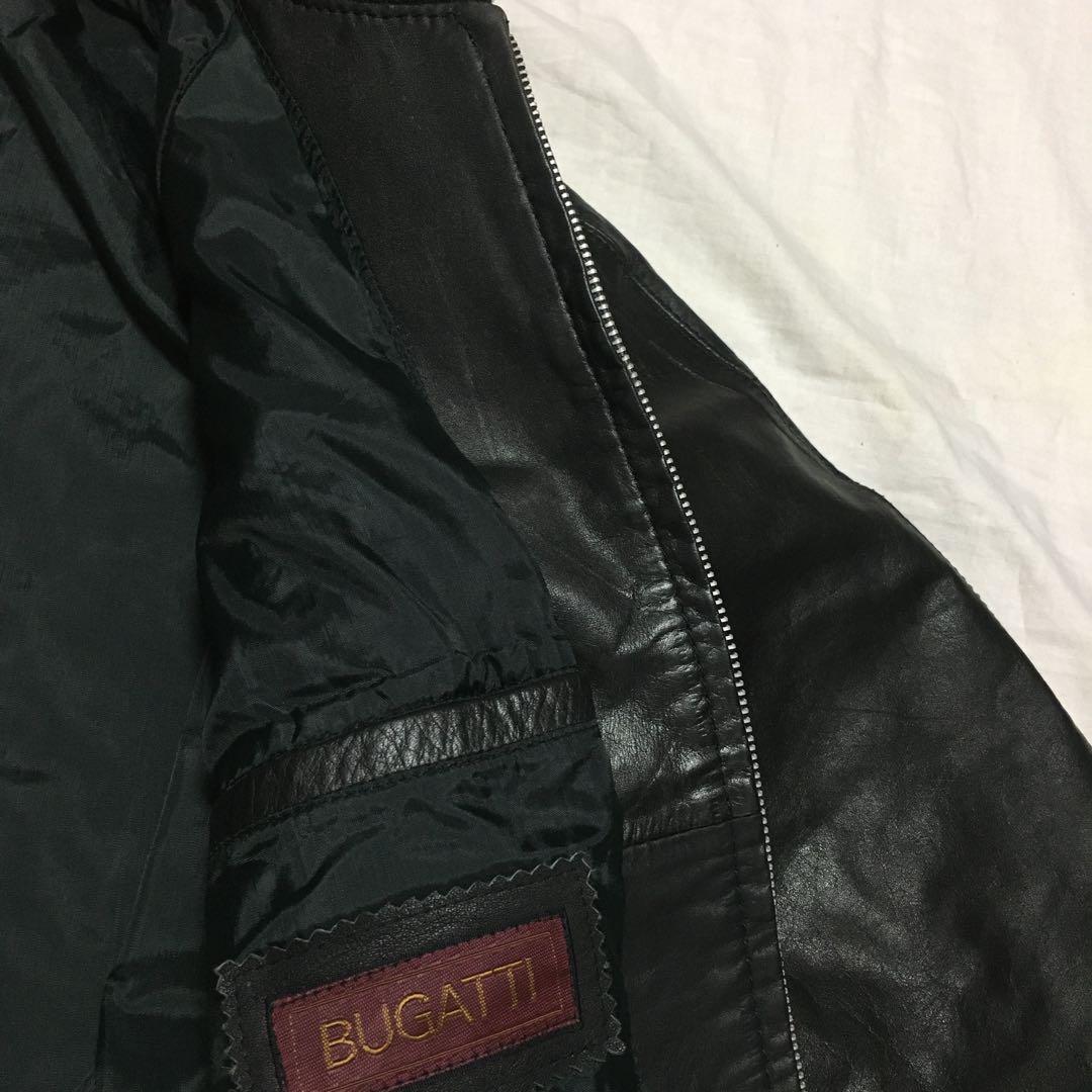 【個性派古着】デザイン革ジャン 立ち襟 牛革 ファスナー式 ツヤあり 黒 M 【個性派古着】デザイン革ジャン 立ち襟 牛革 ファスナー式 ツヤあり 黒 M