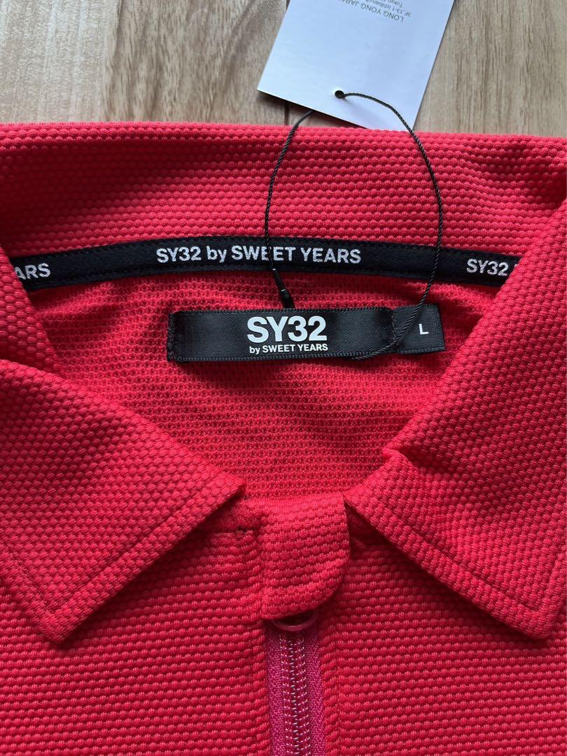 トップス ACTIVE BACK PRINT ZIP POLO SHIRT