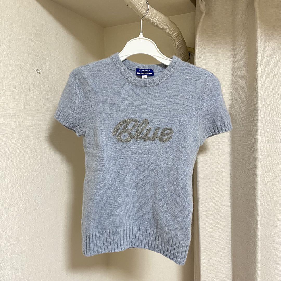 BURBERRY BLUE LABEL 半袖ニット　サマーニット　2枚組 BURBERRY BLUE LABEL 半袖ニット サマーニット 2枚組 - メルカリ