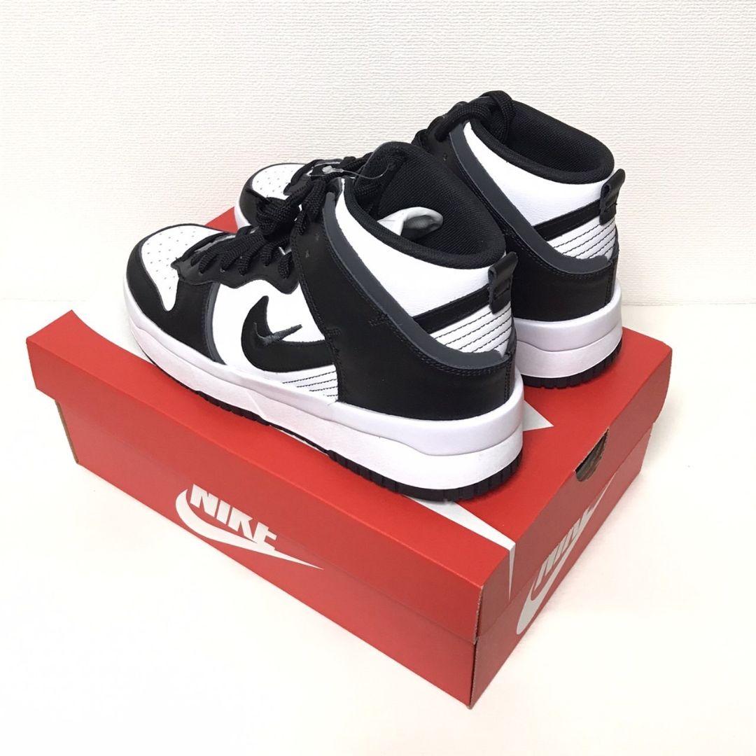 28cm NIKE WMNS ダンク ハイ アップ ブラック ホワイト 厚底