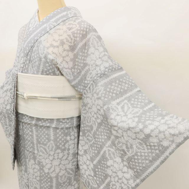 ☆専用☆美品 やまと誂製 有松鳴海絞り 綿 洗える着物“淡雪”高級浴衣I-14