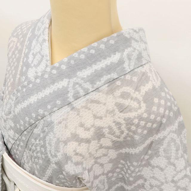 ☆専用☆美品 やまと誂製 有松鳴海絞り 綿 洗える着物“淡雪”高級浴衣I-14