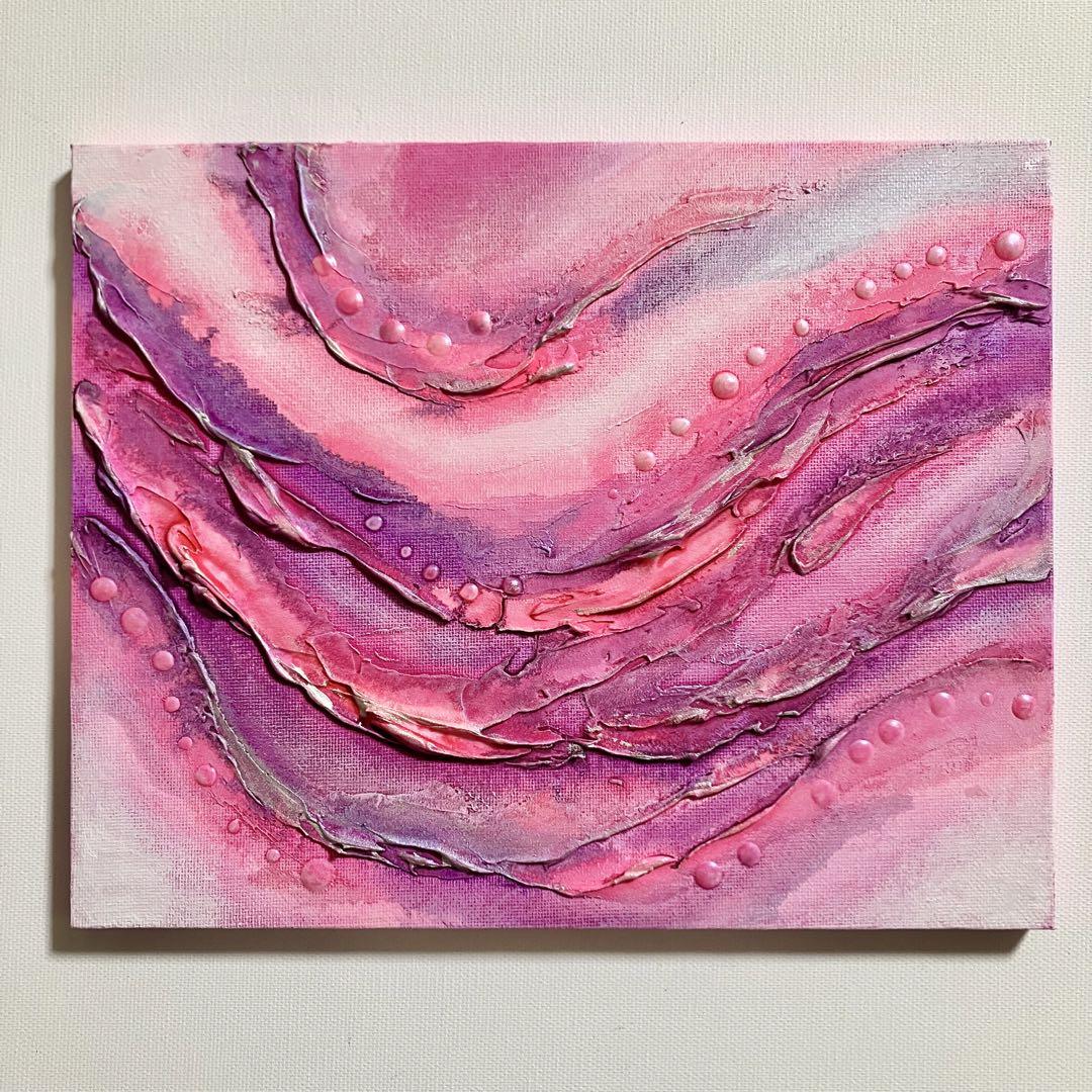 pink shape＊テクスチャーアート 絵画 原画 抽象画 現代アート
