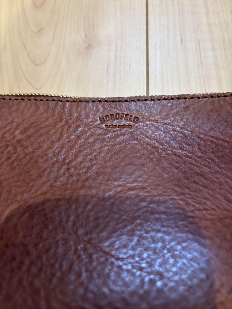 NORDFIELD レザー ジッパーポーチ ブラウン
