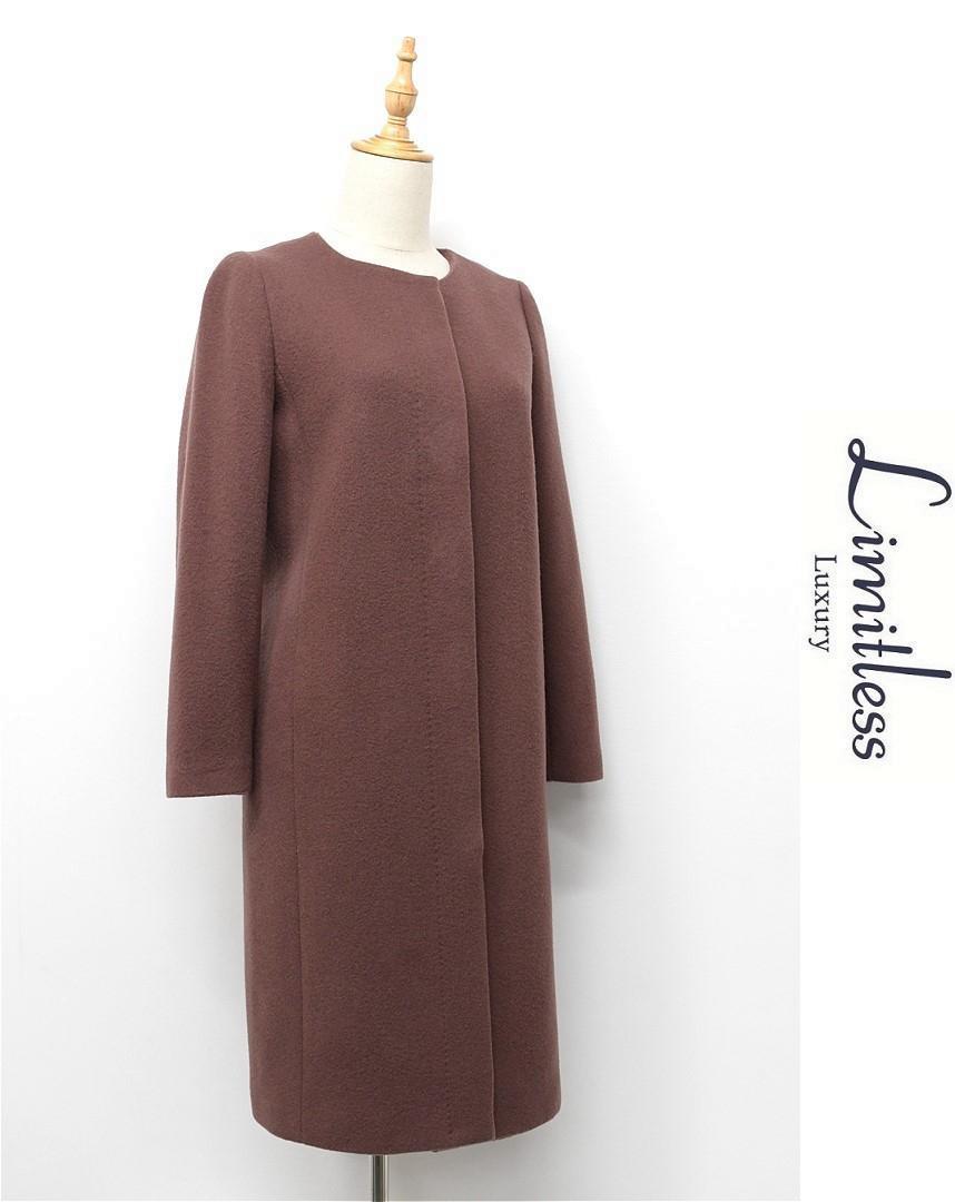 K329/美品 LIMITLESS LUXURY ロングコート ノーカラー 36