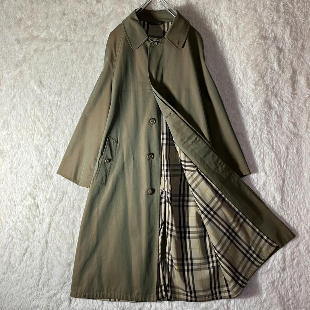 美品 90s イタリア製 JAEGER ステンカラーコート チェック XL相当