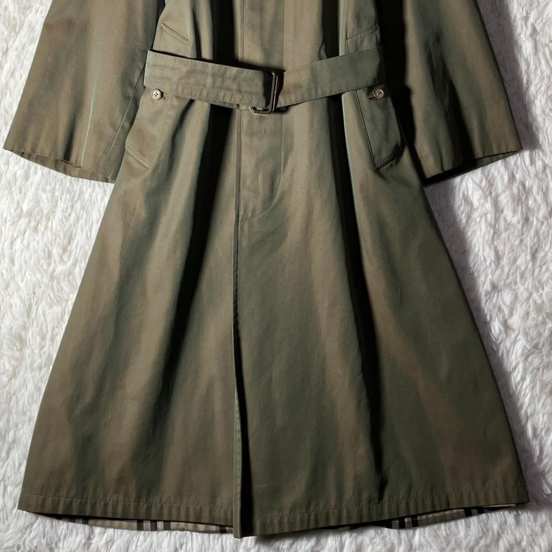 美品 90s イタリア製 JAEGER ステンカラーコート チェック XL相当