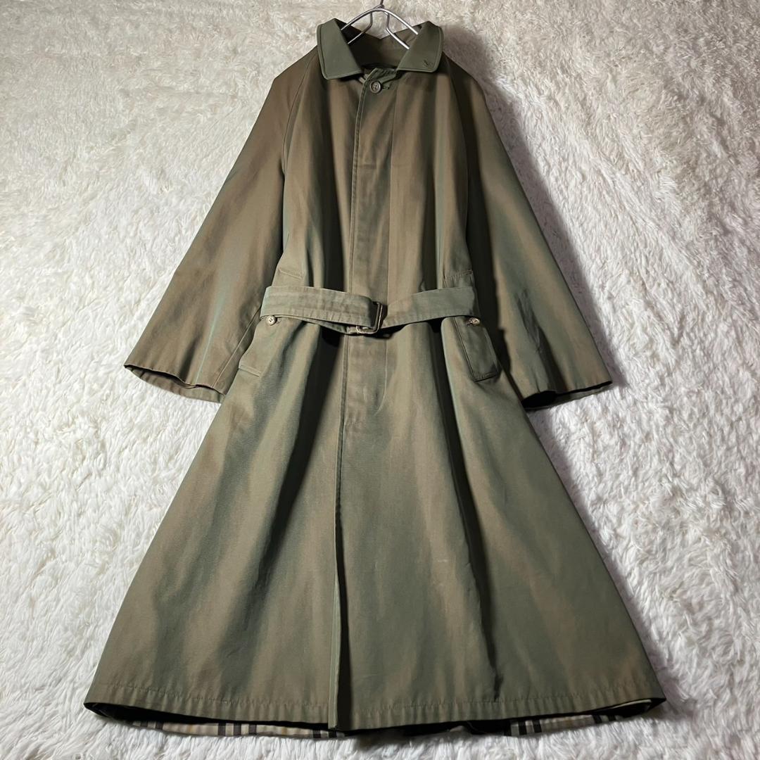 美品 90s イタリア製 JAEGER ステンカラーコート チェック XL相当