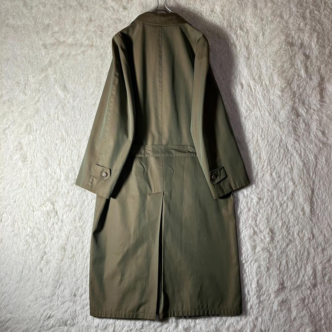 美品 90s イタリア製 JAEGER ステンカラーコート チェック XL相当